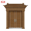 dignified hot-sell villa main gate design steel double door for entrance iron rolling board carving leaf and frame